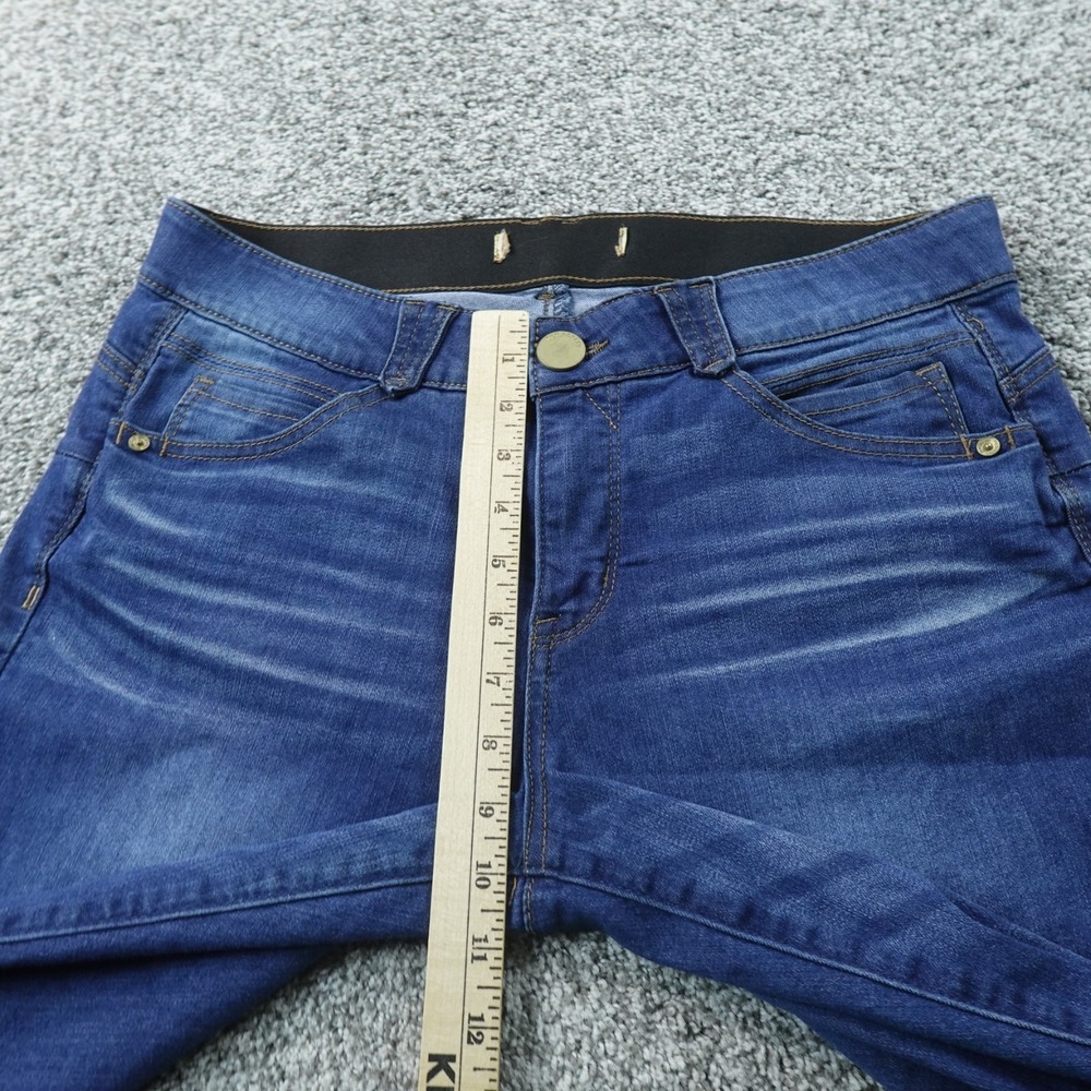 Democracy Jeans Womens 12 Dark Blue Denim Pants Ab Solution Skinny Stretch Flex - Picture 4 of 10